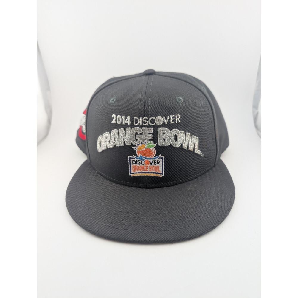 2014 Orange Bowl Hat Ohio State Nike True Flat Brim Grey Discover Snap Back
